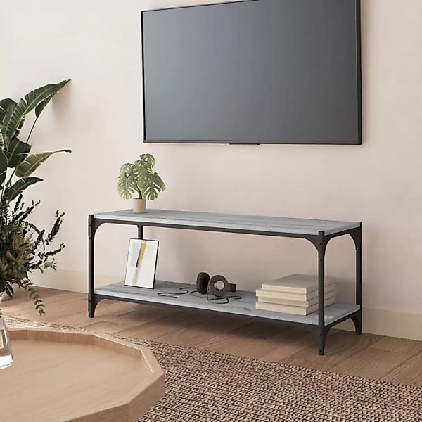 Vidaxl Tv-schrank Grau Sonoma 100x33x41 Cm Holzwerkstoff Und Stahl günstig online kaufen