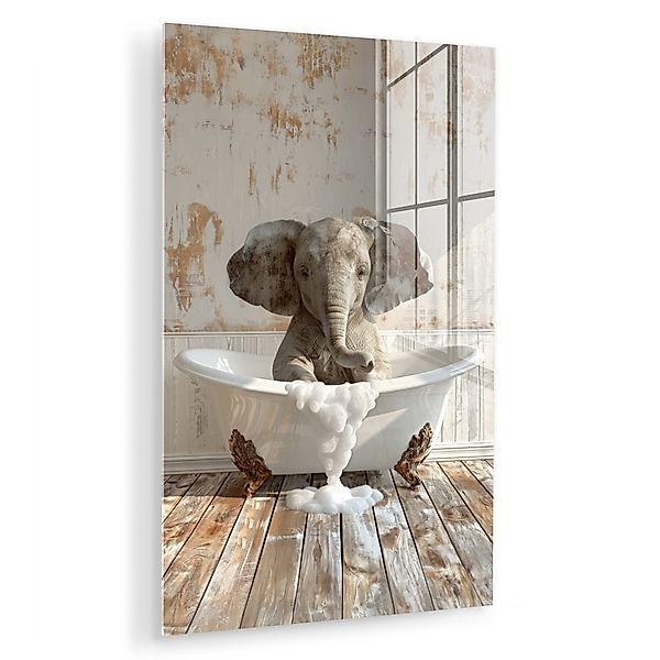MuchoWow Acrylglasbild Vintage - Elefant - günstig online kaufen