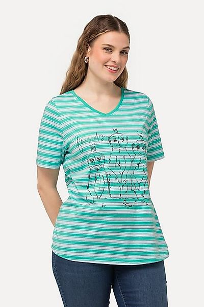 Ulla Popken T-Shirt T-Shirt Ringel Metallic-Tiermotiv günstig online kaufen