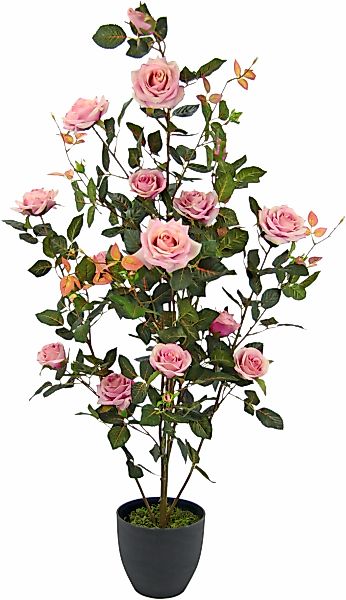 I.GE.A. Kunstbaum "Rosenbusch im Topf", Kunstrosen Kunstpflanzen Rosenstrau günstig online kaufen