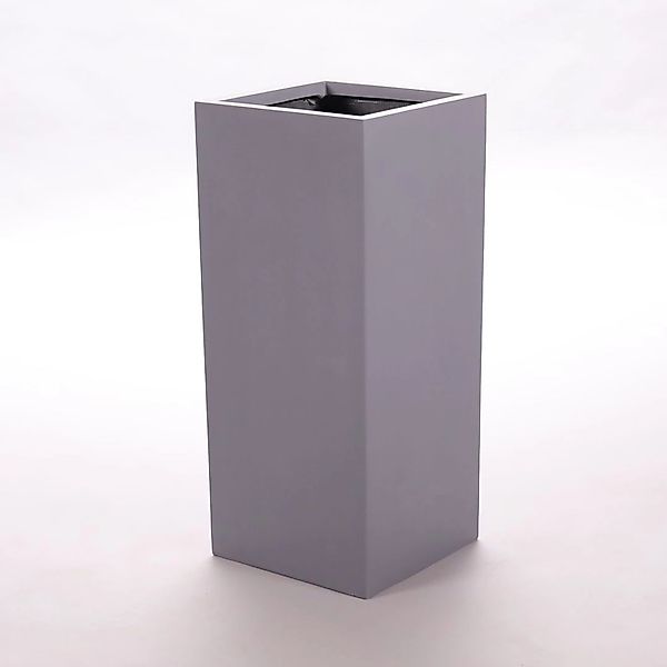 Elegant Einrichten Pflanzkübel Fiberglas Säule 30x30x68cm Grau günstig online kaufen