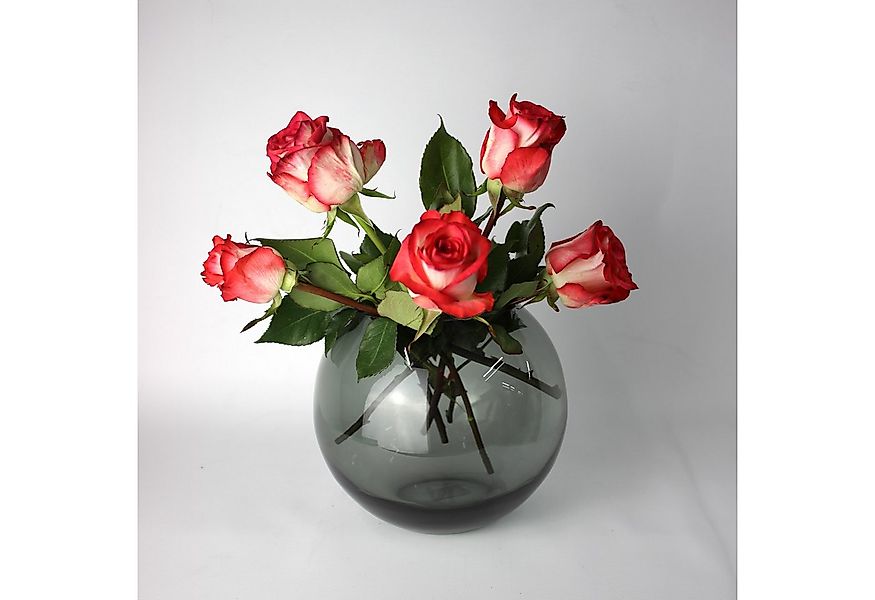 Signature Home Collection Kugelvase Vase Glas rund bernstein grau Glasvase günstig online kaufen