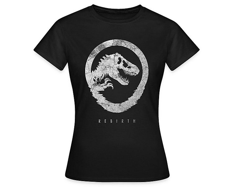 Spreadshirt T-Shirt Jurassic World Rebirth Logo Mit T-Rex Im Steinlook Frau günstig online kaufen