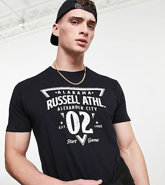 Russell Athletic – T-Shirt mit Rundhalsausschnitt in Schwarz günstig online kaufen