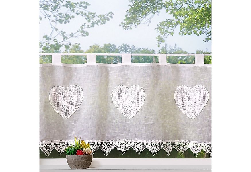 heimtexland Scheibengardine Landhaus Gardine Leinen Optik natur Kurzstore ( günstig online kaufen