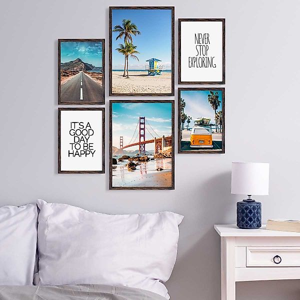 PHOTOLINI Bilderrahmen 6er Set Modern Schmal günstig online kaufen