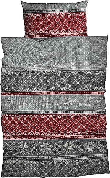 CASATEX Bettwäsche »Moldau« 3 Stk. tlg. norwegisches Muster, Schneekristall günstig online kaufen