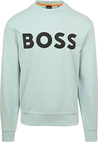 BOSS Sweater Logo Türkis  - Größe M günstig online kaufen