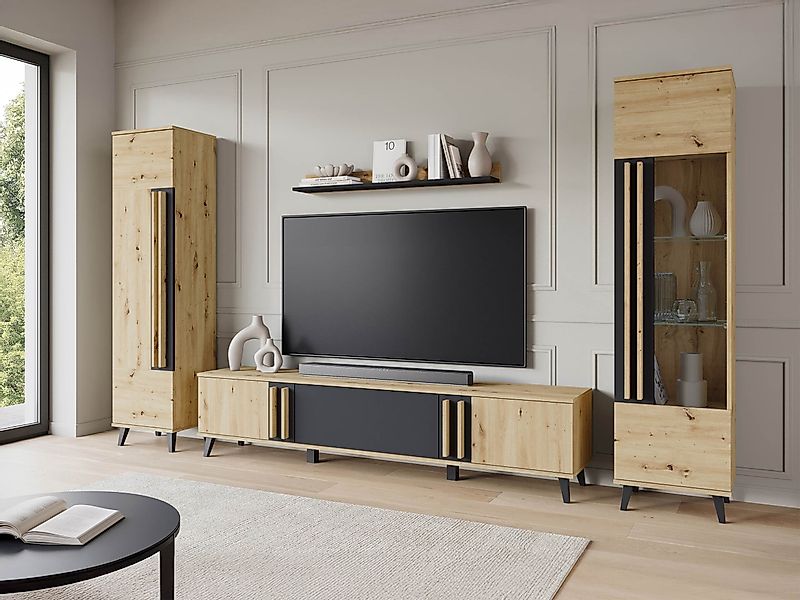 MIRJAN24 Wohnwand Helsinki II, (4er-Set, Vitrine, günstig online kaufen