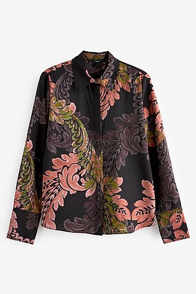 Next Langarmbluse Langärmelige Button-down-Bluse, Kurzgröße (1-tlg) günstig online kaufen