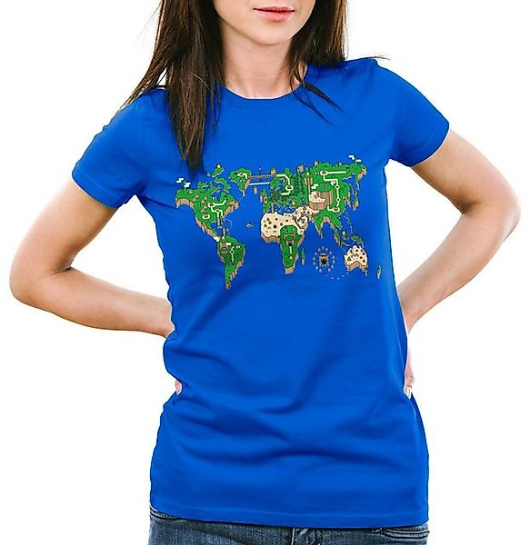 style3 T-Shirt Mario Super konsole kart map world zelda brothers karte soni günstig online kaufen