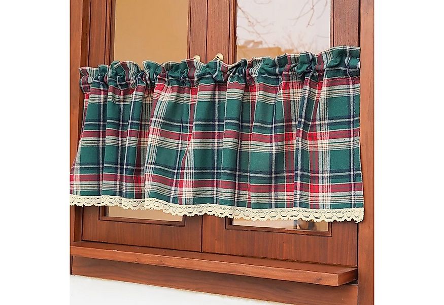 Jibenhome Scheibengardine Weihnachtsvorhang Kurzer Vorhang, Boho Kariert mi günstig online kaufen