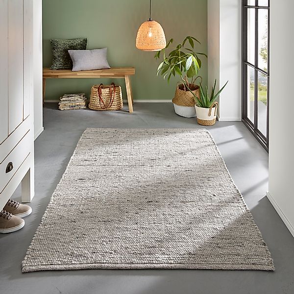 TaCa Home Wollteppich Gewalkter Handweb Woll-Teppich, günstig online kaufen