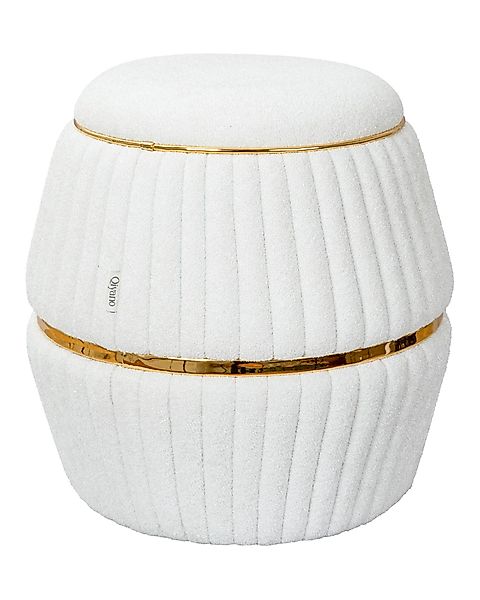 Qiyano Hocker Sitzhocker Teddy Weiß - günstig online kaufen