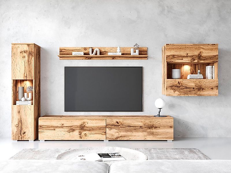 INOSIGN Wohnwand PARIS, Vitrine Türanschlag links/rechts wechselbar, (Kompl günstig online kaufen