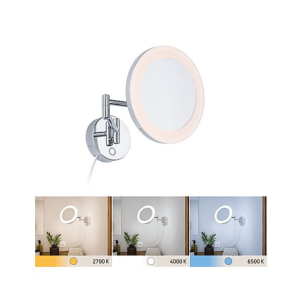 Paulmann "LED Kosmetikspiegel Masua IP44 White Switch 55lm 230V 4W Chrom" günstig online kaufen