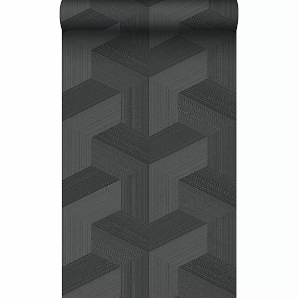 Origin Wallcoverings Strukturtapete 3D-Muster Schwarz 0.53 x 10.05 m 347952 günstig online kaufen