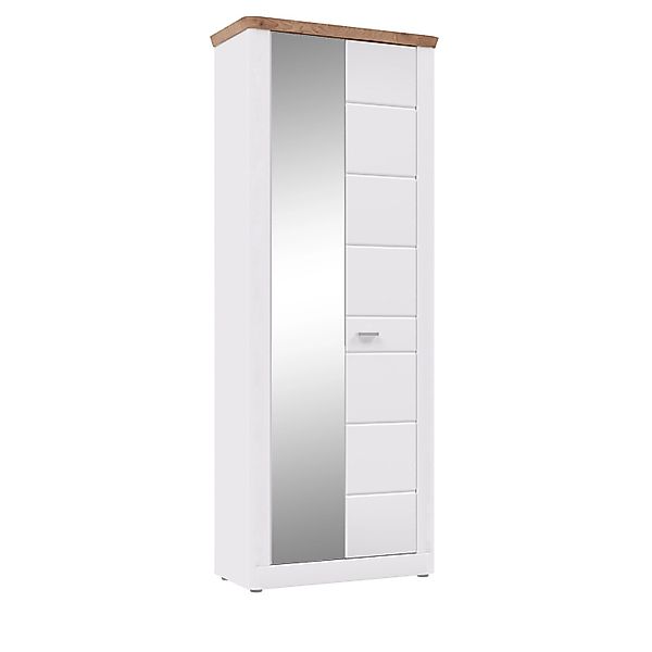 Inn.Furn Schuhschrank Weiß Matt Eiche 79 cm mit Soft-Close Norton günstig online kaufen
