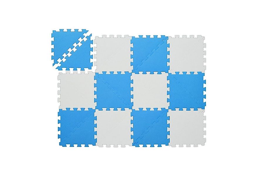 relaxdays Spielmatte Puzzlematte blau-weiß günstig online kaufen