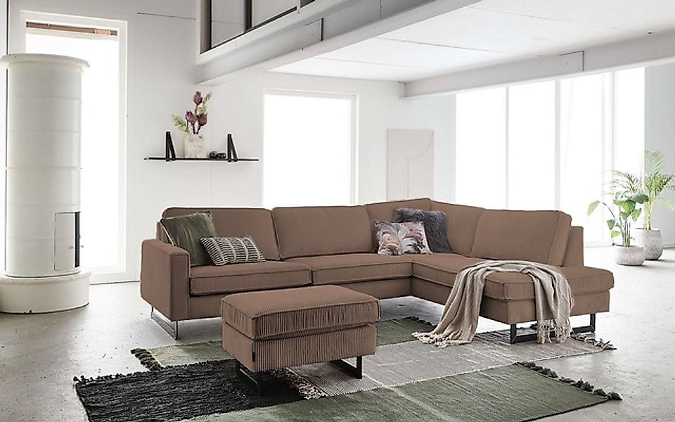Places of Style Ecksofa »Pinto, 290 cm, Cord, Chenille, Lederoptik, Ottoman günstig online kaufen