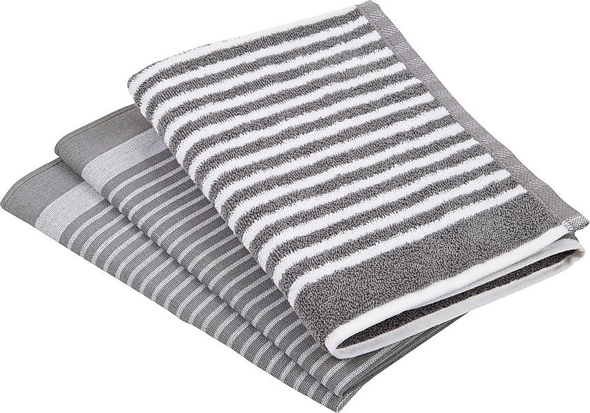 ROSS Geschirrtuch Exclusiv, (Set, 3-tlg), 1x Küchen-Frottiertuch 50x50 cm S günstig online kaufen