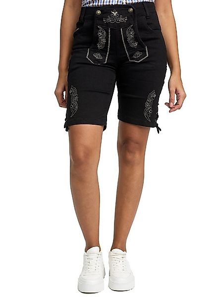 Steigenhöfer Manufaktur Jeansshorts im Lederhosen Look - Damen Shorts - Str günstig online kaufen