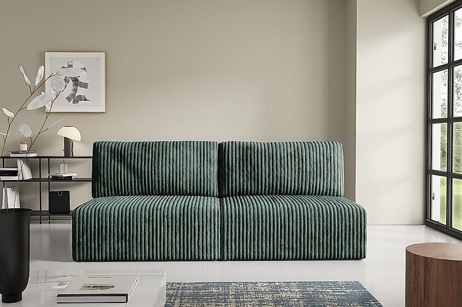 Compleo Schlafsofa klein, Cordsofa ohne Armlehnen, zweisitzer SAMBA, Design günstig online kaufen