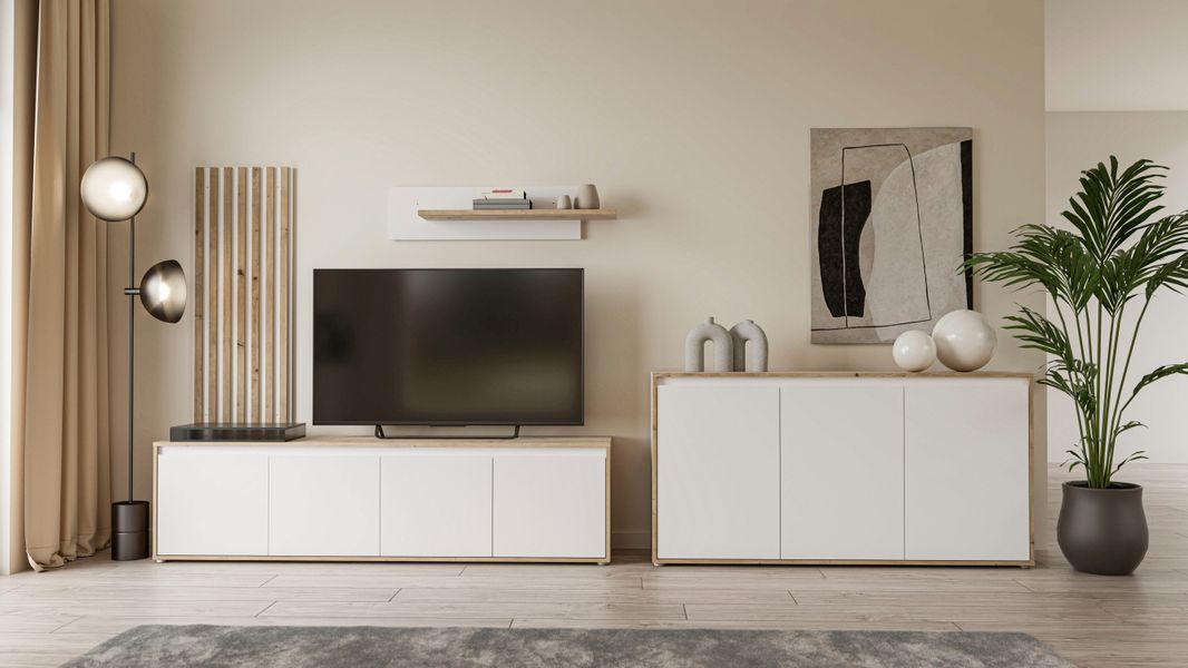 FORTE Sideboard "Kommode groß Breite ca 152 cm" B/H/T 152,3/78,5/42 cm, gri günstig online kaufen