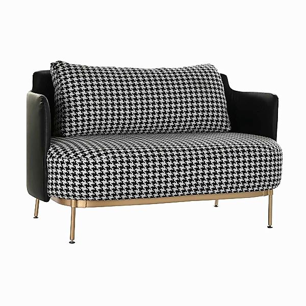 Sofa Dkd Home Decor Schwarz Golden Metall Polyester Weiß Hahnenfuß Moderne günstig online kaufen