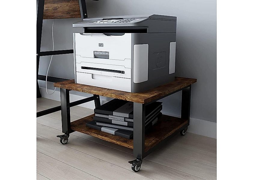 PUNCIA Druckertisch 2 Schichten Heim Büro mit Raddrucker Aufbewahrungshalte günstig online kaufen