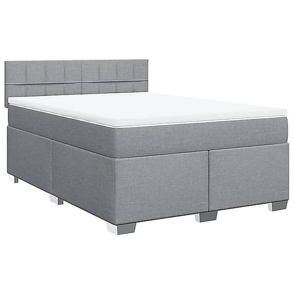 vidaXL Bett Boxspringbett mit Matratze Hellgrau günstig online kaufen