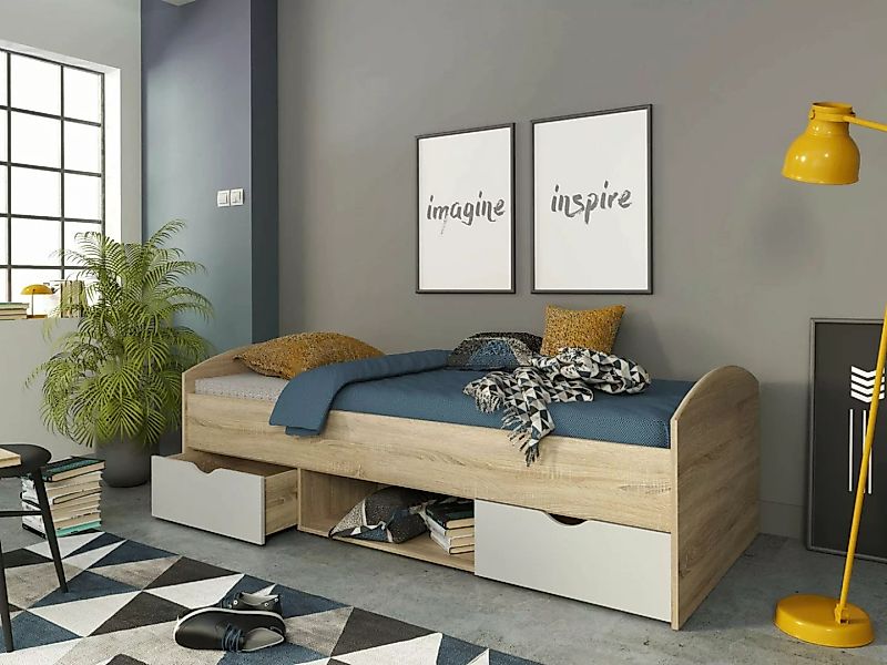 Stylefy Jugendbett Pulo (Bett, Jugendzimmerbett), 90x200 cm, mit Schubladen günstig online kaufen