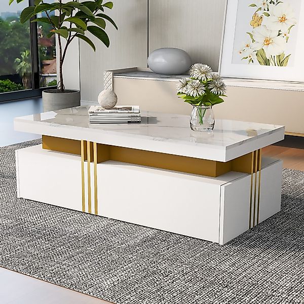 STILVORA Wohnzimmer-Set mit Schubladen,Hochglanz-Couchtisch Sofatisch mit günstig online kaufen