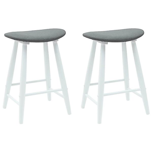 vidaXL Esszimmerstühle 2 Stk Weiß 46 x 37 x 63 cm Massives Gummiholz 420204 günstig online kaufen