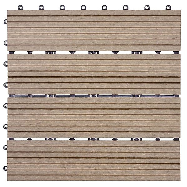 MCW WPC Bodenfliese Sarthe Holzoptik Balkon/Terrasse 11x Je 30x30cm - 1qm B günstig online kaufen