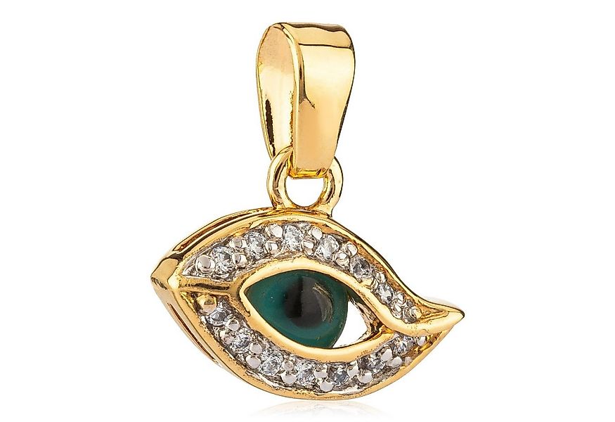 NKlaus Kettenanhänger Auge Der Fatima Zirkonia 750 Gelbgold vergoldet günstig online kaufen