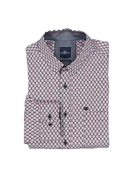 Engbers Langarmhemd engbers Herren Langarm-Hemd gemustert, Magenta günstig online kaufen