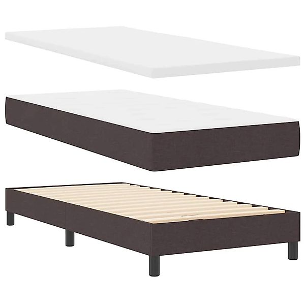 vidaXL Boxspringbett mit Matratze Dunkelbraun 90 x 190 cm 3341142 günstig online kaufen