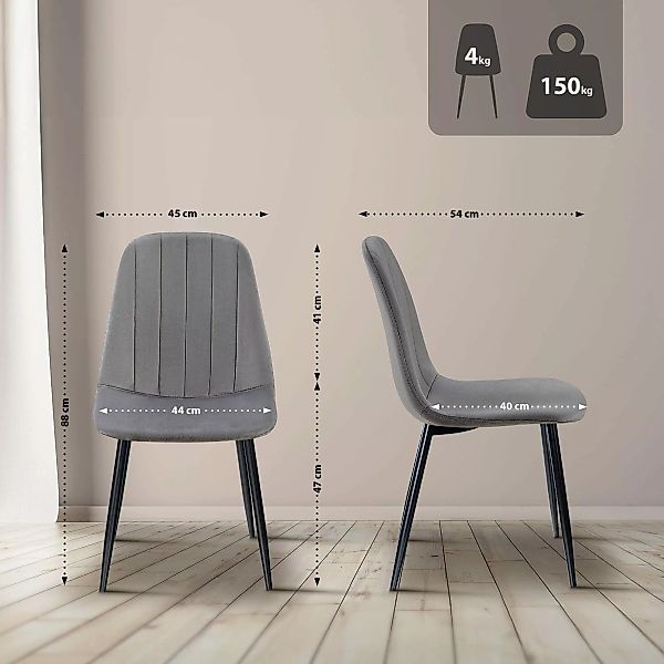 CLP Esszimmerstuhl Baxter (4er Set), gesteppter günstig online kaufen