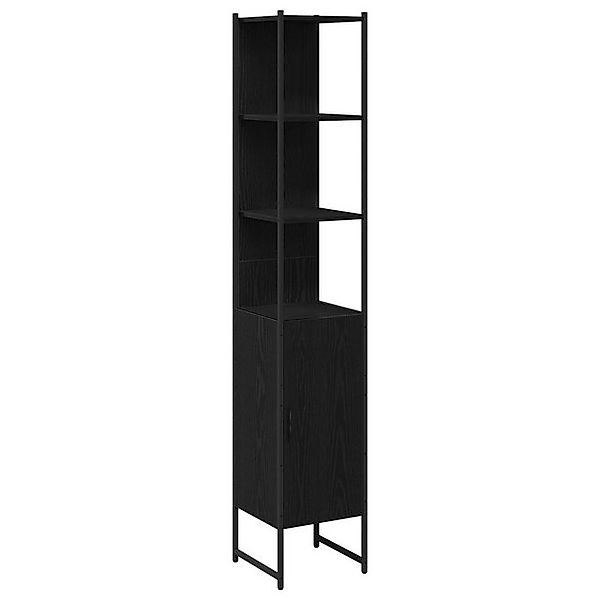 vidaXL Badezimmerspiegelschrank Badezimmer-Schrank Schwarz Eiche 33x33x185, günstig online kaufen