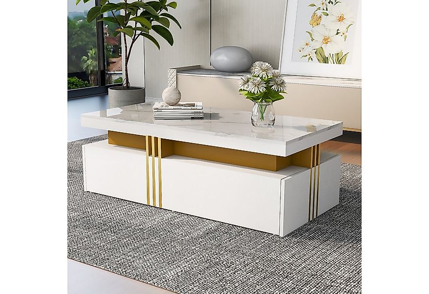 STILVORA Wohnzimmer-Set mit Schubladen,Hochglanz-Couchtisch Sofatisch mit m günstig online kaufen