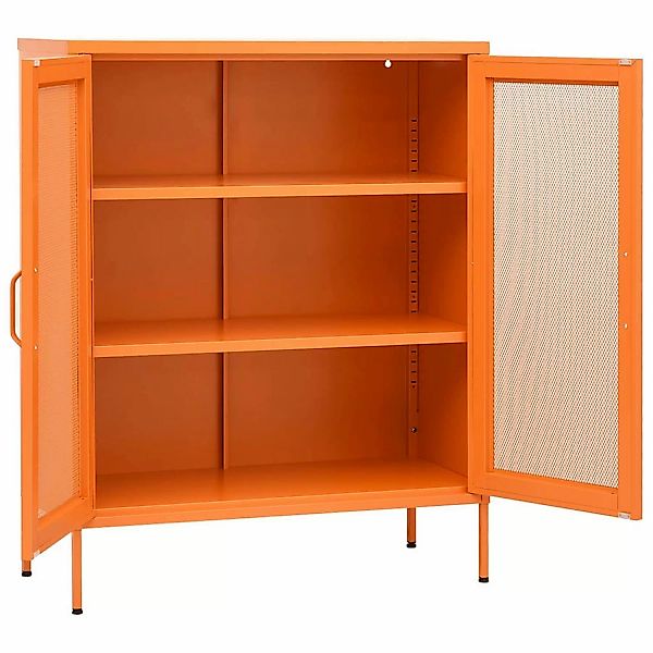 vidaXL Vitrine Lagerschrank Orange 80x35x101,5 cm Stahl günstig online kaufen