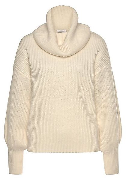 LASCANA Rollkragenpullover, mit Zierknöpfen am Ärmelabschluss, Strickpullov günstig online kaufen