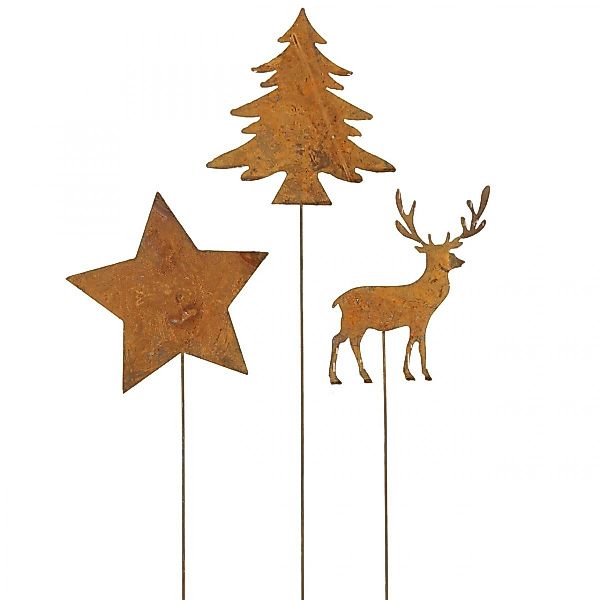 Viana Gartenfigur Gartenstecker Edelrost Hirsch Stern günstig online kaufen