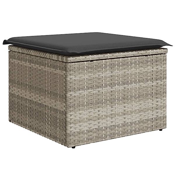 vidaXL Hocker Gartenhocker mit Kissen Hellgrau günstig online kaufen