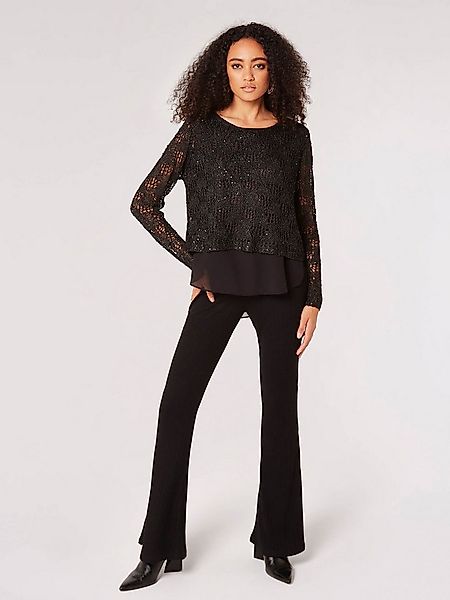 Apricot Strickpullover Lochmuster-Pullover (1-tlg) im Lagenlook günstig online kaufen