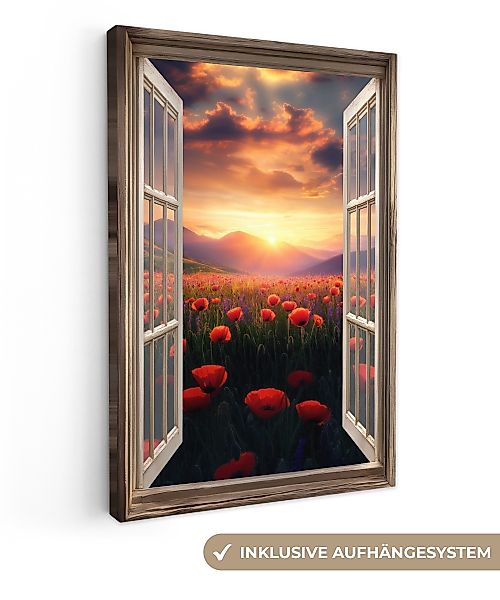 OneMillionCanvasses® Leinwandbild Fensterblick - Fenster - günstig online kaufen