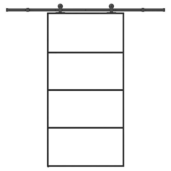 vidaXL Schiebetür mit Beschlag 102,5x205 cm ESG-Glas & Aluminium 3332879 günstig online kaufen