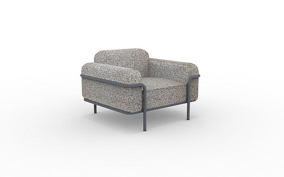 Hug bequemer Outdoorsessel - Lounge-Möbel Weiß-Braun, Dunkelgrau günstig online kaufen