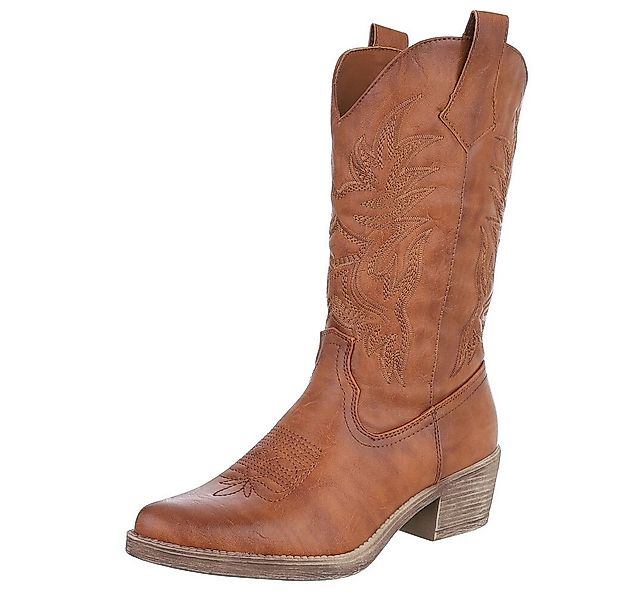 Ital-Design Damen Cowboyboots Western Westernstiefel (90152858) Blockabsatz günstig online kaufen